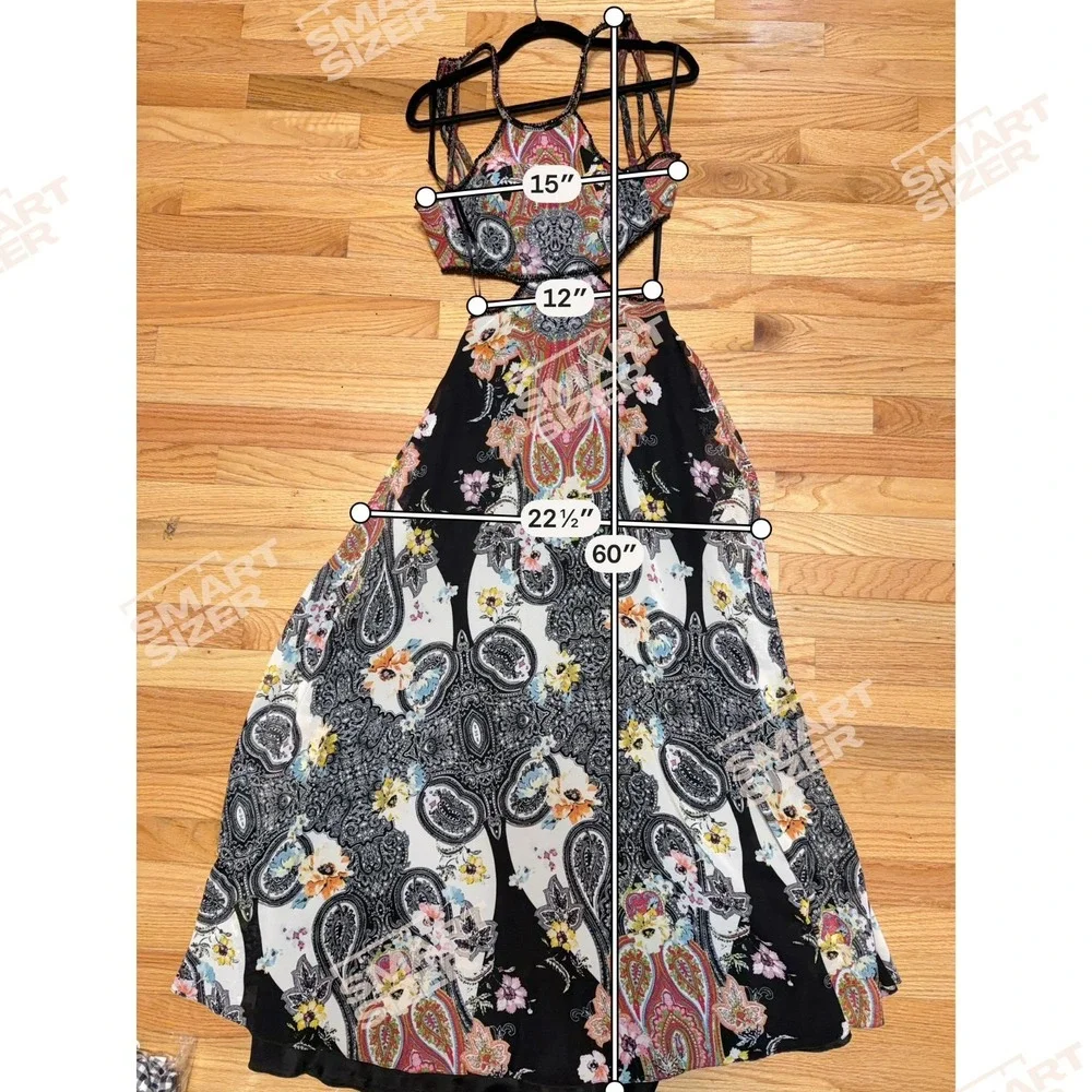Colette Mon Cheri Boho Glam Formal Prom Dress Womens Size 0 Cutouts‎ Y2K Indie